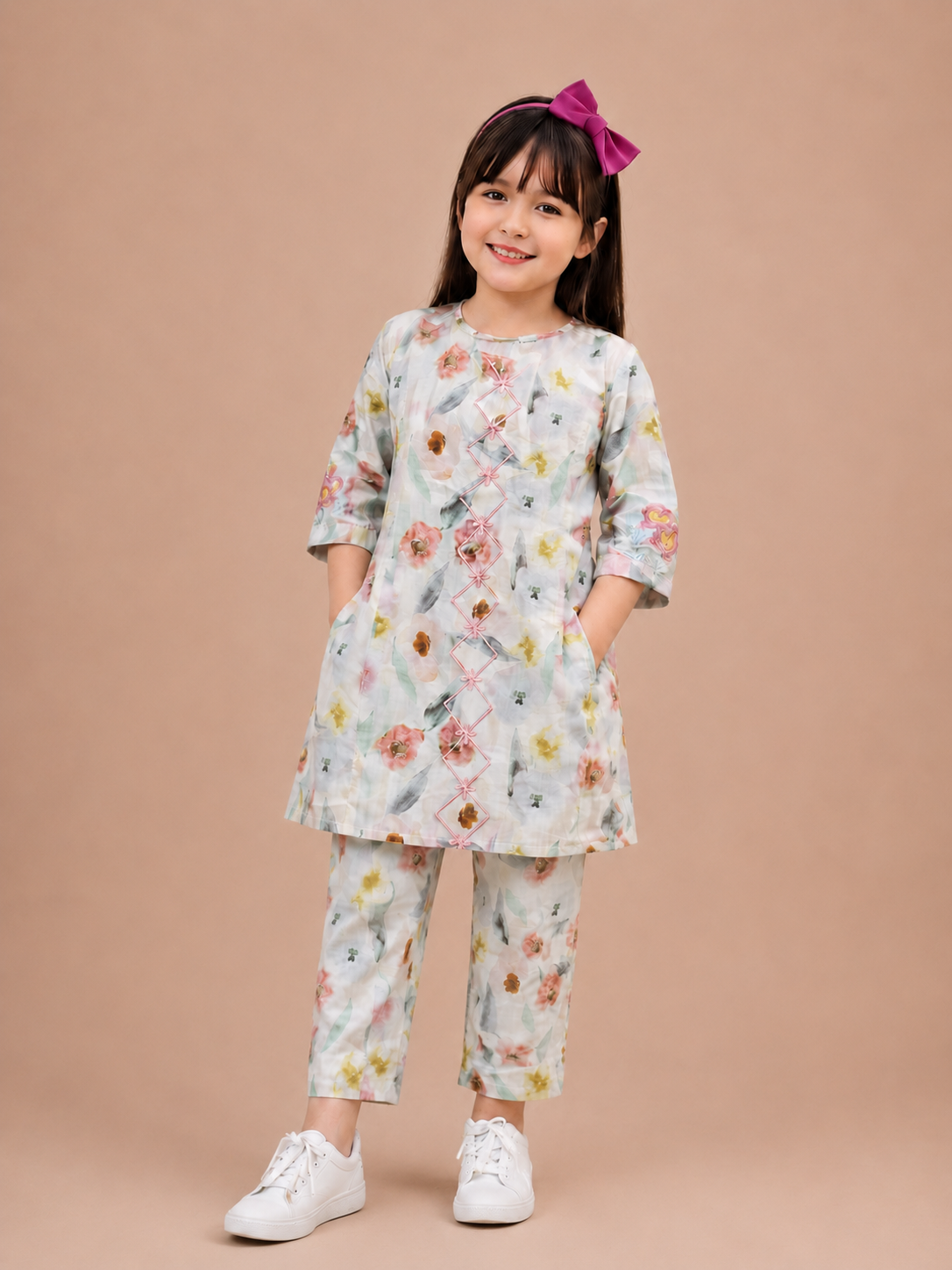 Blush Garden Premium Lawn Cotton Co-Ord Set for Girls