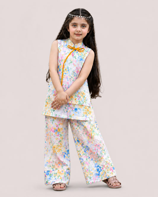 Pastel Blossom Premium Lawn Co-Ord Set for Girls