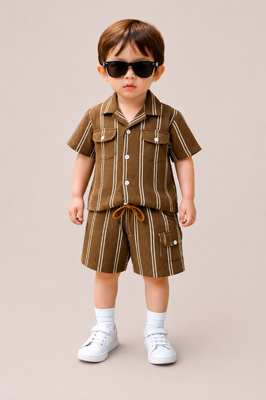 Urban Stripe Premium Turkish Co-Ord Set for Boys