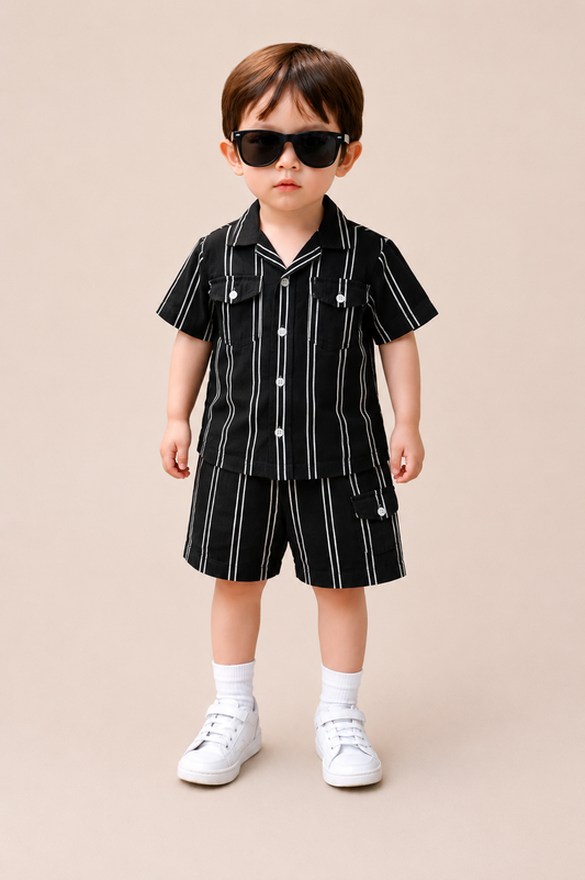 Urban Stripe Premium Turkish Co-Ord Set for Boys