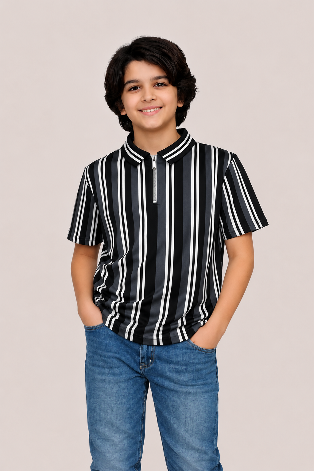 Classic Stripe Premium Soft Fabric T-Shirt for Boys