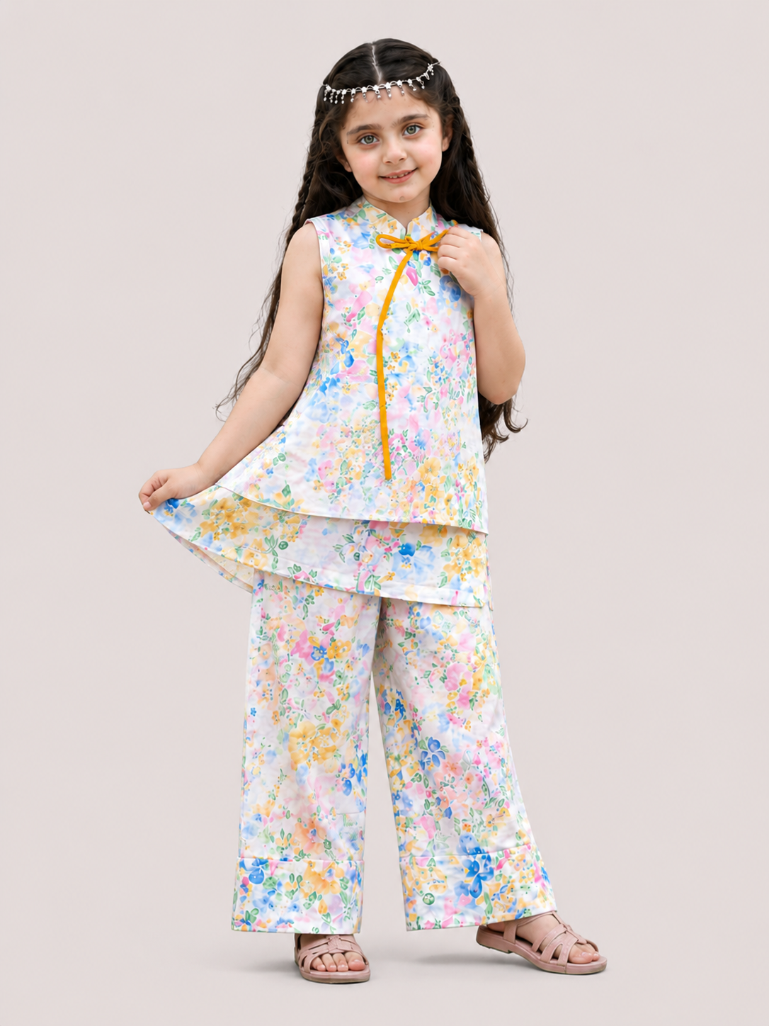 Pastel Blossom Premium Lawn Co-Ord Set for Girls