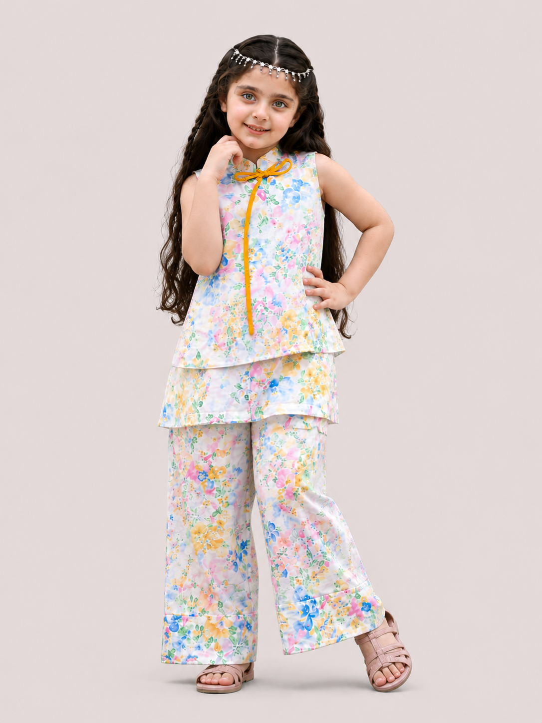 Pastel Blossom Premium Lawn Co-Ord Set for Girls