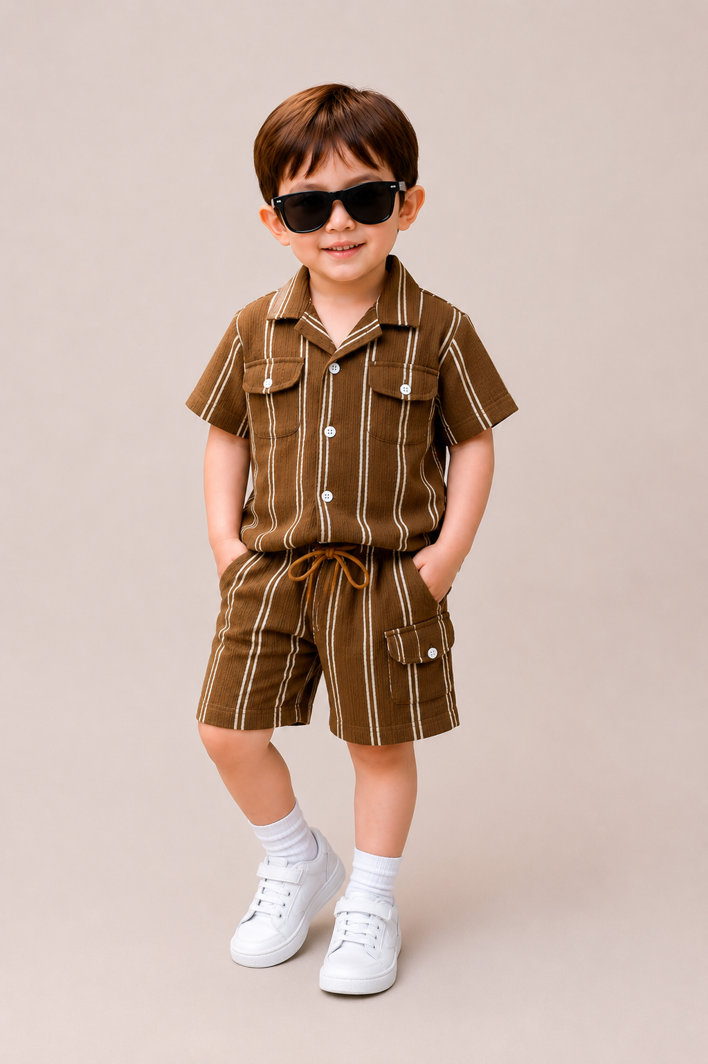 Urban Stripe Premium Turkish Co-Ord Set for Boys