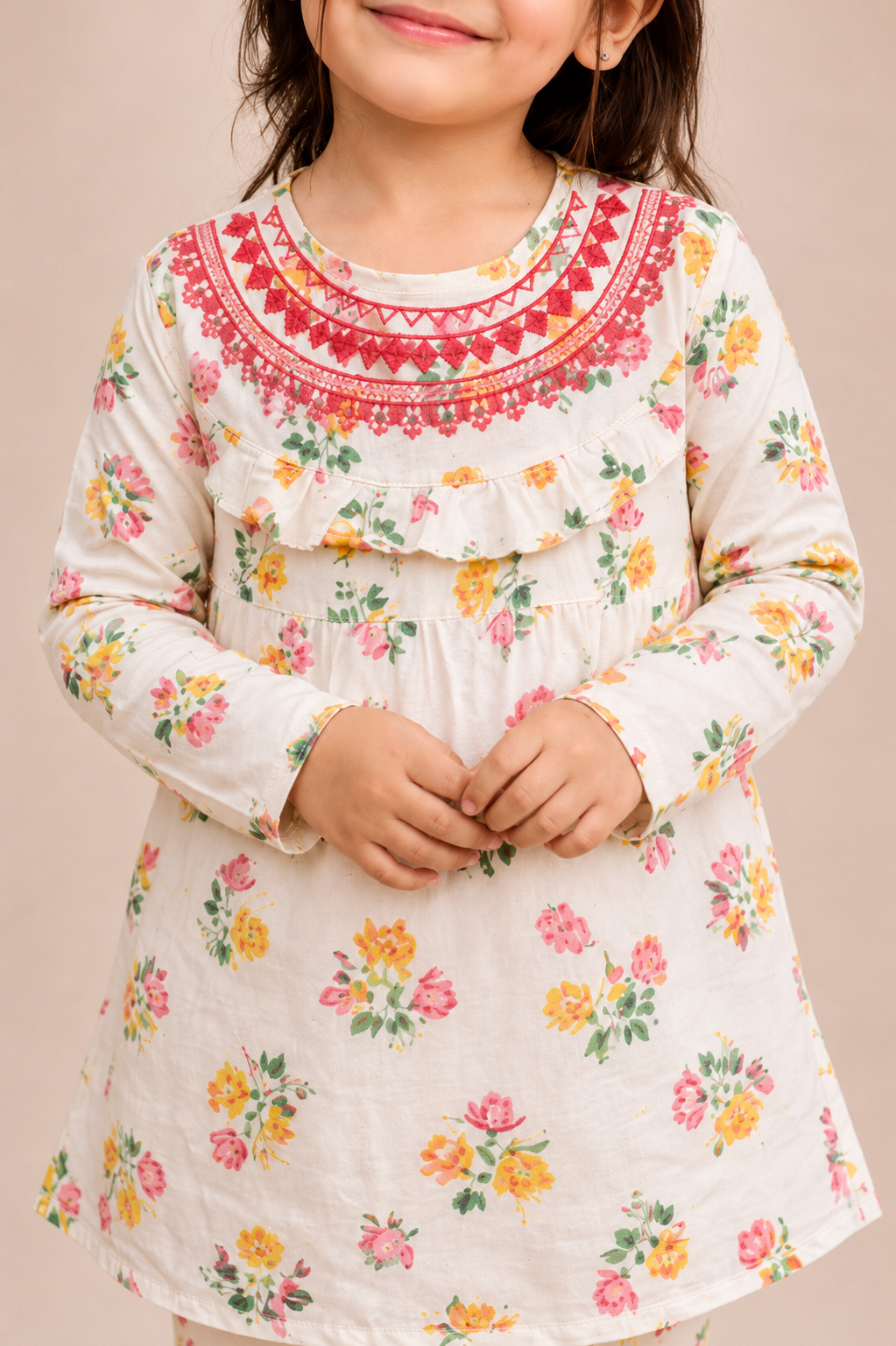 Blossom Charm Girls Floral Co-Ord Set