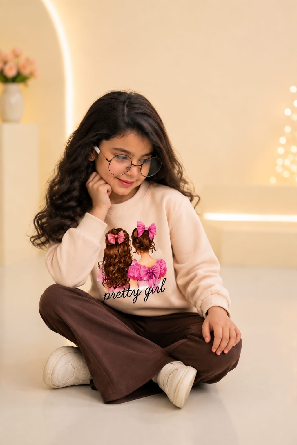 Pretty Girl Sweatshirt & Bell Bottom Trouser Set