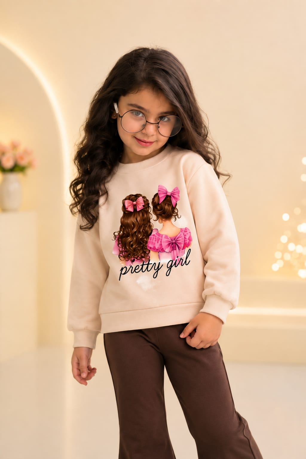 Pretty Girl Sweatshirt & Bell Bottom Trouser Set